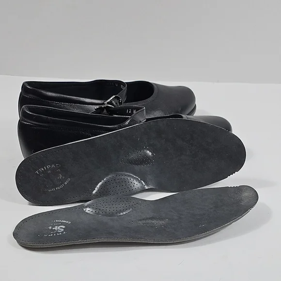 SAS Tripad Comfort Maria Leather Black Buckle Strap Round Toe Mary Jane Flat - Picture 15 of 16